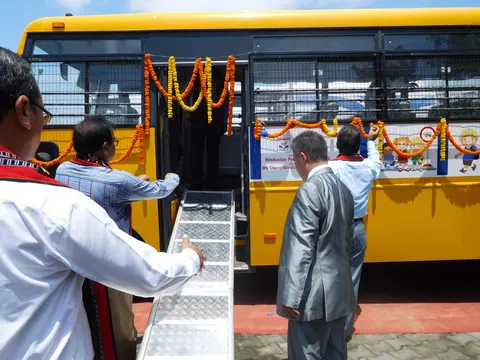 MODIFIED RAMP ON THE BUS 