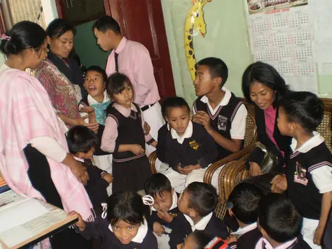 MS  ANITA EZUNG WITH THE CHILDREN