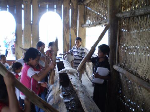 TRYING THE LOG DRUM