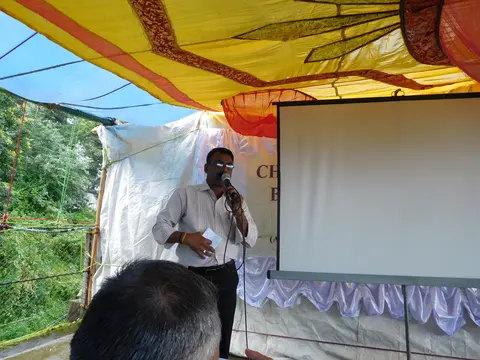 MR PREM KUMAR ADDRESSING THE GATHERING ON BEHALF OF THE KERALA CLUB